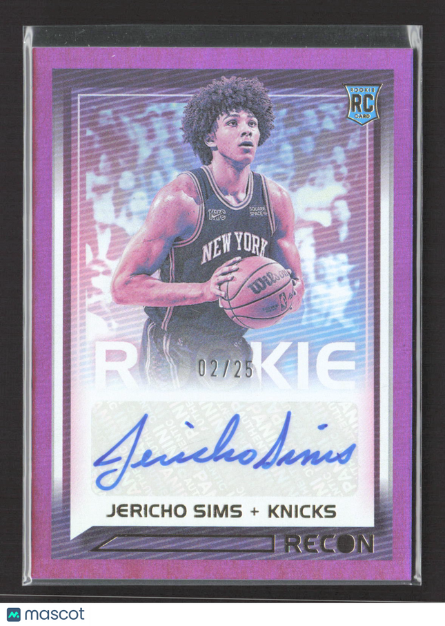 2022 Panini Recon Jericho Sims #RRS-JCS Purple RC Auto /25