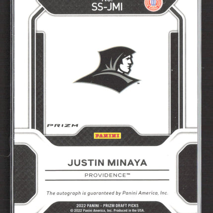 2022 Panini Prizm Draft Picks Sensational Justin Minaya #SS-JMI Green Auto