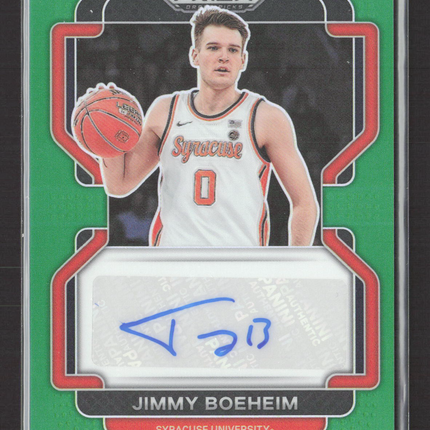 2022 Panini Prizm Draft Picks Jimmy Boeheim #DP-JIM Green Auto