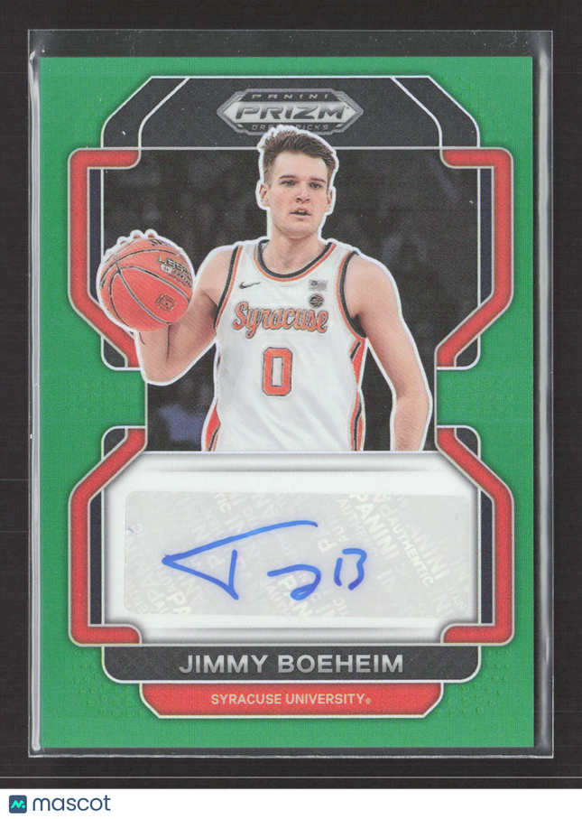 2022 Panini Prizm Draft Picks Jimmy Boeheim #DP-JIM Green Auto