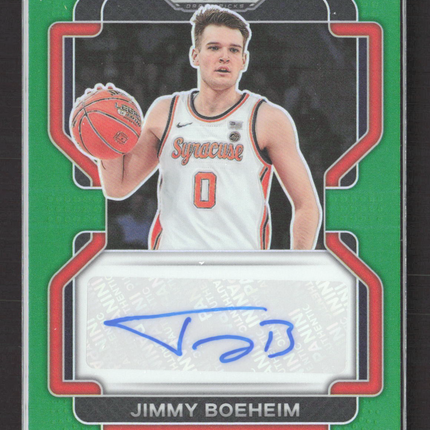 2022 Panini Prizm Draft Picks Jimmy Boeheim #DP-JIM Green Auto