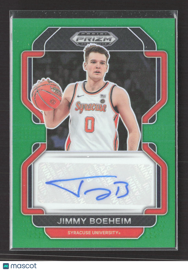 2022 Panini Prizm Draft Picks Jimmy Boeheim #DP-JIM Green Auto