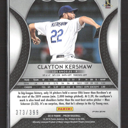 2019 Panini Prizm Clayton Kershaw #98 Blue Mojo /399