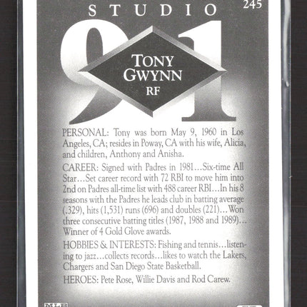 1991 Leaf Studio Tony Gwynn #245