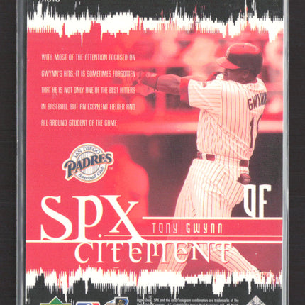 2000 Upper Deck SPx SPxcitement Tony Gwynn #XC15