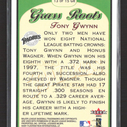 2001 Fleer Tradition Grass Roots Tony Gwynn #13 GR
