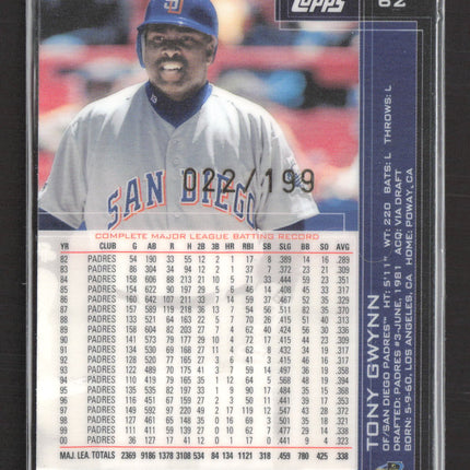 2000 Topps HD Platinum Tony Gwynn #62 /199