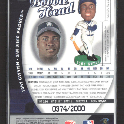 2001 Donruss Class of 2001 Bobble Head Tony Gwynn #16 /2000
