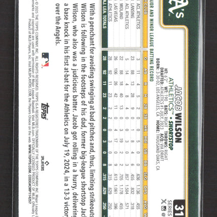2025 Topps Series 1 Jacob Wilson #314 Easter Egg