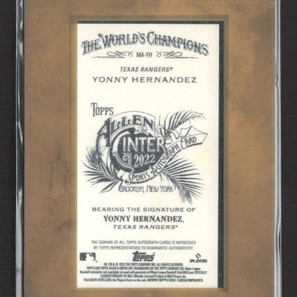 2022 Topps Allen & Ginter Yonny Hernandez #MA-YH RC Auto