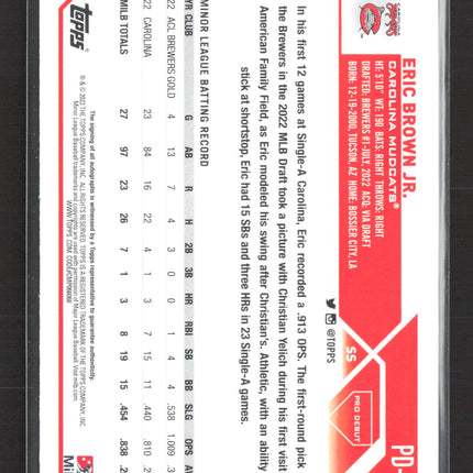 2023 Topps Pro Debut Eric Brown Jr. #PD-36 Topps Certified Autograph Issue Auto
