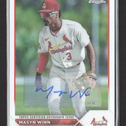 2023 Topps Chrome Pro Debut Masyn Winn #PDC-161 Refractor 85/99 Auto