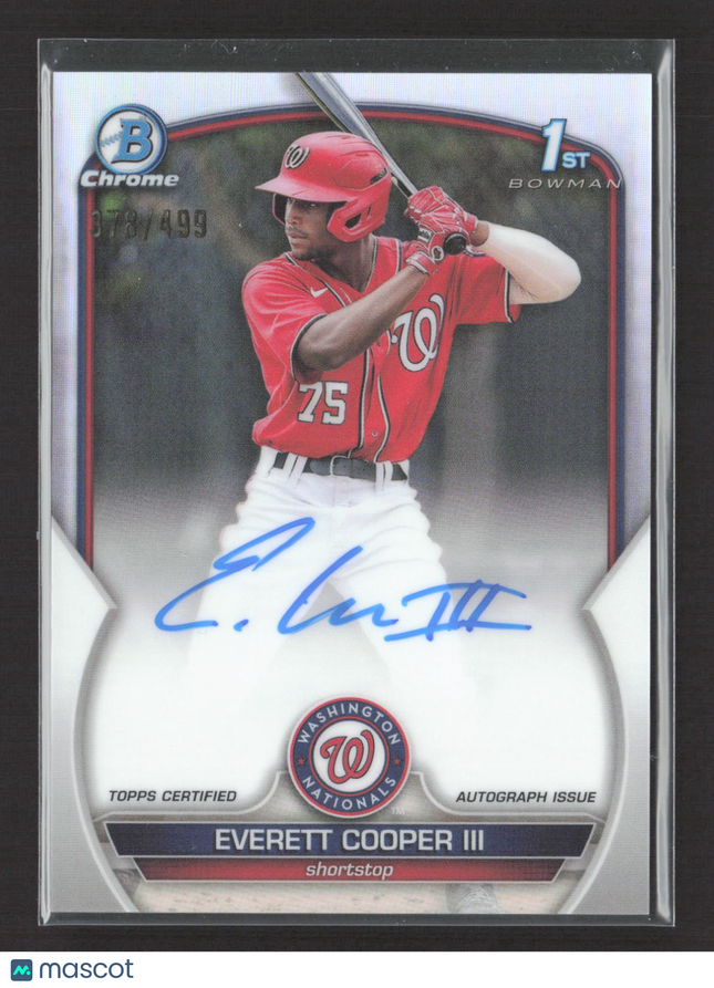 2023 Bowman Chrome Everett Cooper III #CPA-EC Refractor 1st Bowman 078/499 Auto