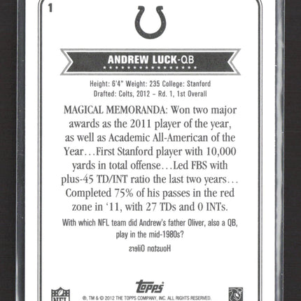 2012 Topps Magic Andrew Luck #1 RC