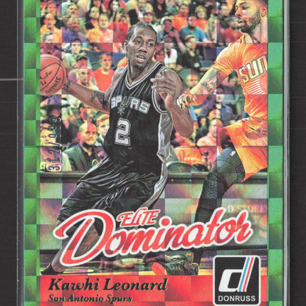 2015 Donruss Elite Dominator Kawhi Leonard #24 Green Checkerboard 312/999
