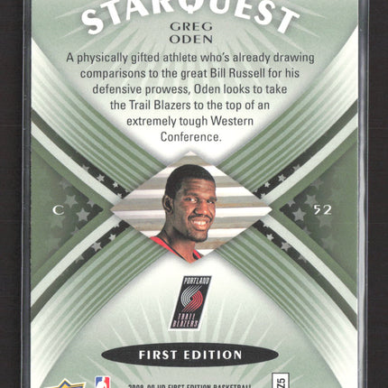 2008 Upper Deck First Edition StarQuest Greg Oden #SQ-26 Green