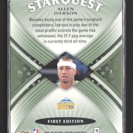 2008 Upper Deck First Edition StarQuest Allen Iverson #SQ-16 Green