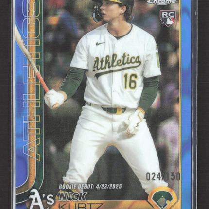 2025 Topps Chrome Nick Kurtz #USC180 Blue RayWave RC /150