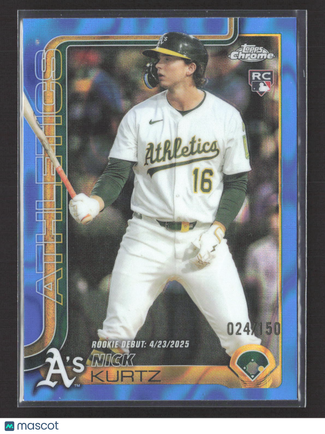 2025 Topps Chrome Nick Kurtz #USC180 Blue RayWave RC /150