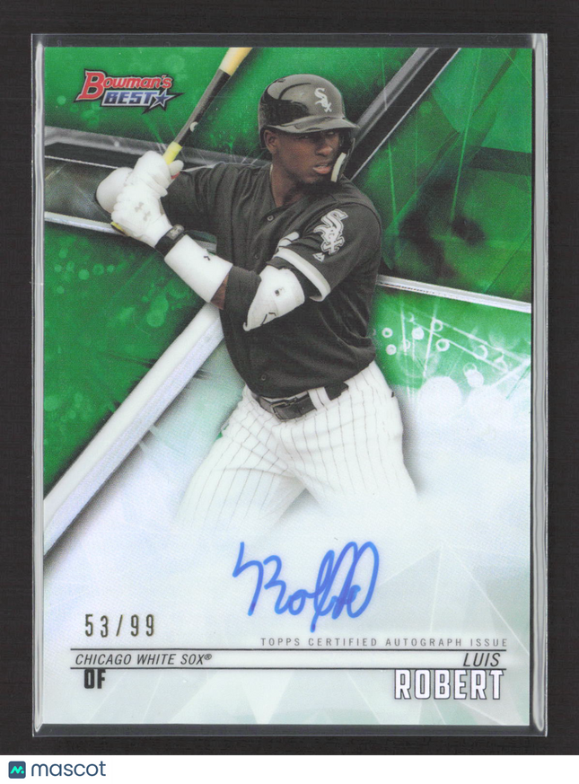 2018 Topps Bowman's Best Luis Robert #B18-LR Green Refractor 53/99 Auto