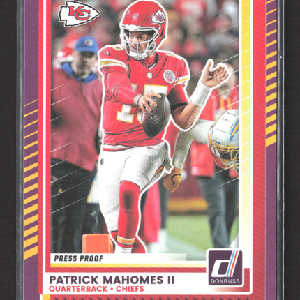 2025 Panini Donruss Patrick Mahomes II #48 Press Proof Purple