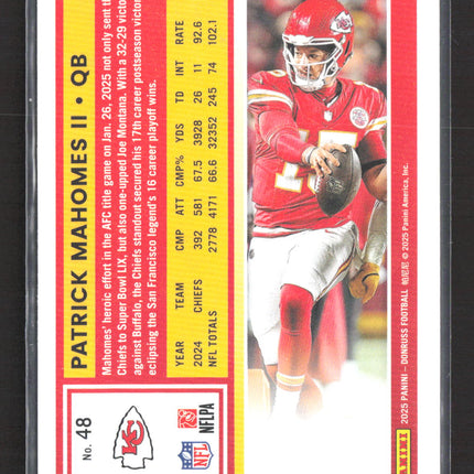2025 Panini Donruss Patrick Mahomes II #48 Press Proof Purple