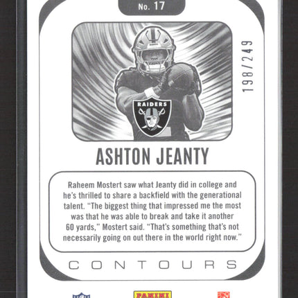 2025 Panini Phoenix Contours Ashton Jeanty #17 RC 198/249