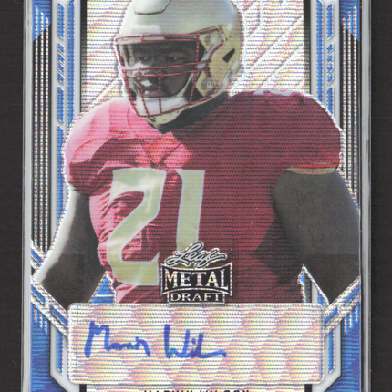 2021 Leaf Metal Draft Marvin Wilson #PA-MW1 Blue Wave 26/30 Auto