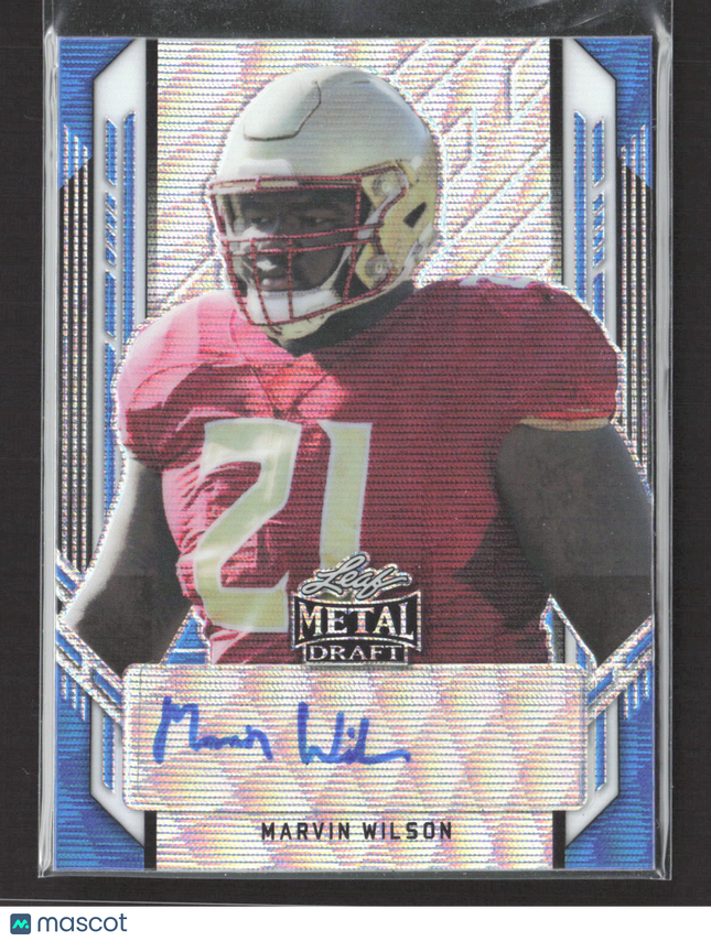 2021 Leaf Metal Draft Marvin Wilson #PA-MW1 Blue Wave 26/30 Auto