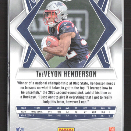 2025 Panini Phoenix Football TreVeyon Henderson #187 RC Hyper