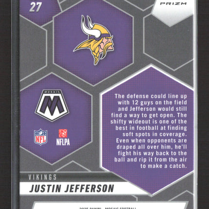 2025 Panini Prizm Mosaic Montage Justin Jefferson #27 Disco