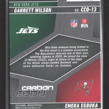 2025 Panini Mosaic Carbon Copy Garrett Wilson Emeka Egbuka #CCO-13 Disco