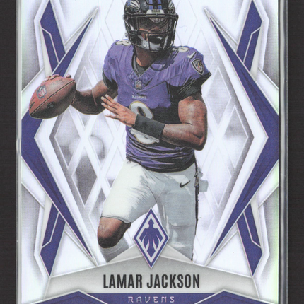 2025 Panini Phoenix Football Lamar Jackson #144 Silver