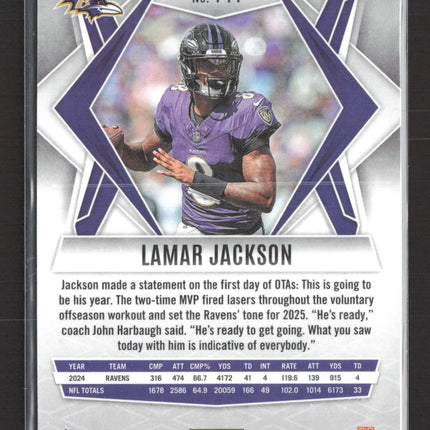 2025 Panini Phoenix Football Lamar Jackson #144 Silver