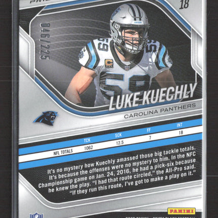 2026 Panini Prizm Black Luke Kuechly #18 Pigskin 046/225