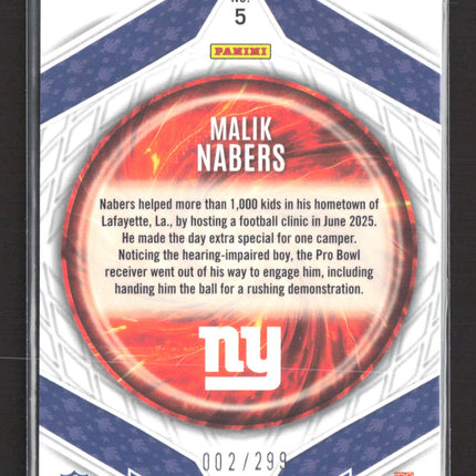 2025 Panini Phoenix Paragon Malik Nabers #5 002 / 299