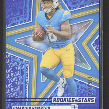 2025 Panini Rookies & Stars Omarion Hampton #166 True Blue RC /149
