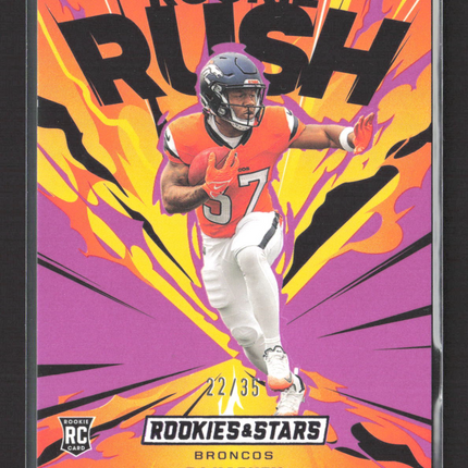 2025 Panini Rookies & Stars Rookie Rush RJ Harvey #15 RC 22/35 Purple