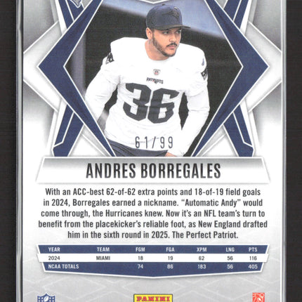 2025 Panini Phoenix Football Andres Borregales #214 61/99