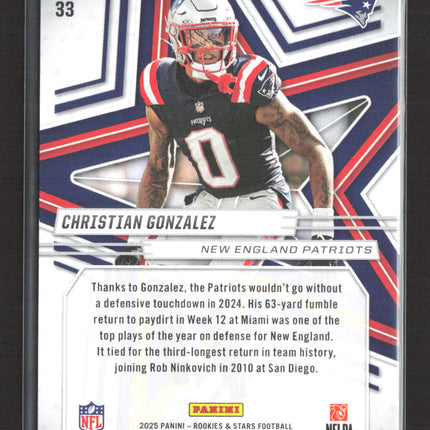 2025 Panini Rookies & Stars Christian Gonzalez #33 True Blue 145/149