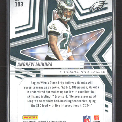 2025 Panini Rookies & Stars Andrew Mukuba #103 Orange RC 052/249