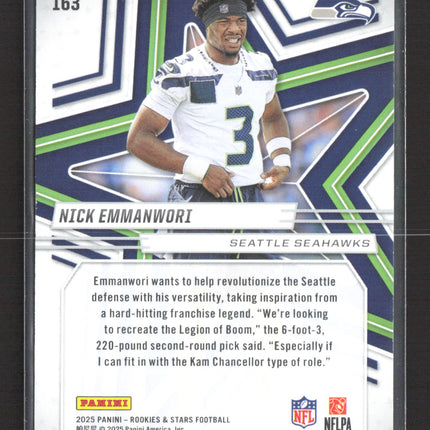 2025 Panini Rookies & Stars Nick Emmanwori #163 Orange RC /249