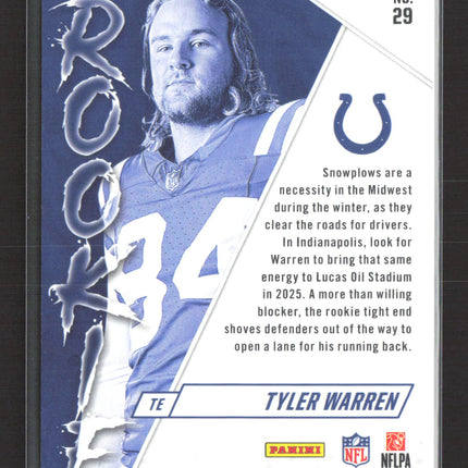 2025 Panini Rookies & Stars Tyler Warren #29 RC 14/15