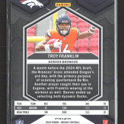 2024 Panini Mosaic Prizm Troy Franklin #378 RC Genesis