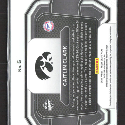 2024 Panini Prizm Draft Picks Campus Legends Caitlin Clark #5 RC