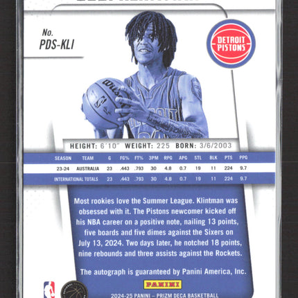 2025 Panini Prizm Deca Bobi Klintman #PDS-KLI RC Auto