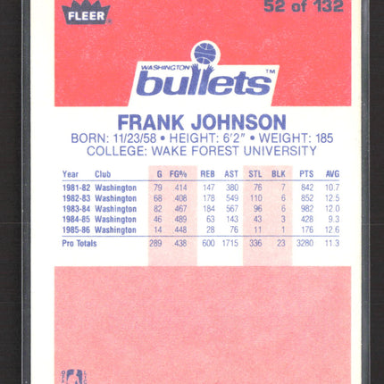 1986 Fleer Frank Johnson #52