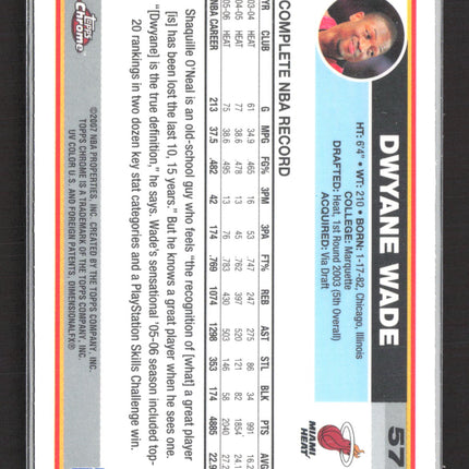 2007 Topps Chrome Dwyane Wade #57