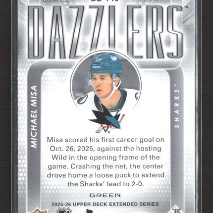 2026 Upper Deck Extended Series Dazzlers Michael Misa #DZ-140 Green