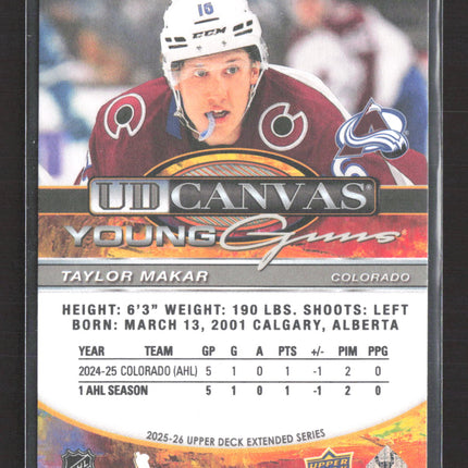 2026 Upper Deck Extended Series UD Canvas Young Guns Taylor Makar #C-361